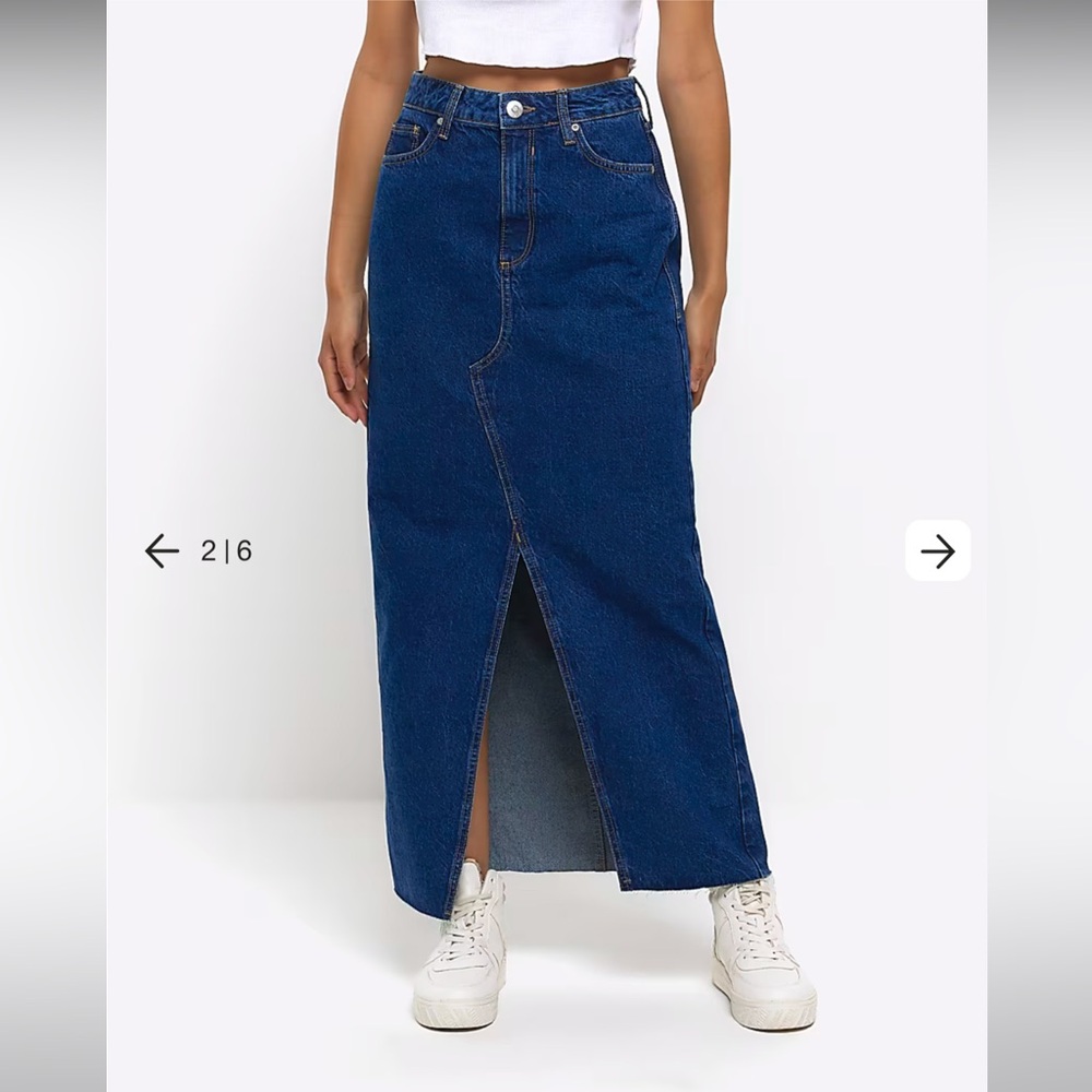 Split Hem Denim Maxi Skirt -River Island